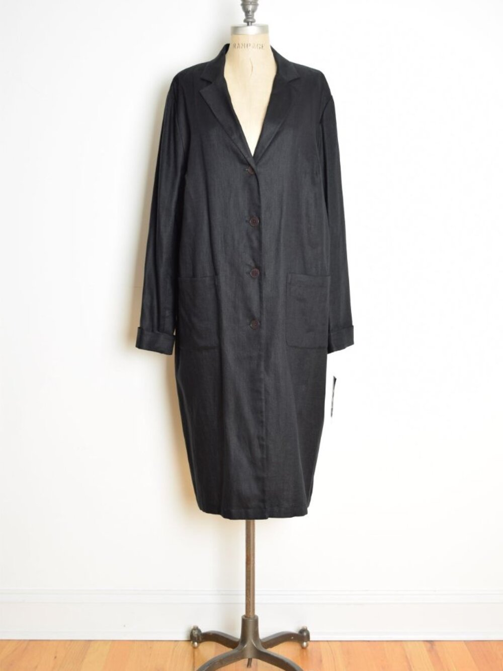 Ralph Lauren long jacket NWT black linen women's duster slouchy lagenlook 2X